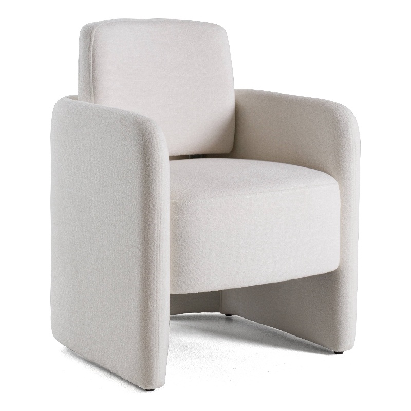 Pemberly Row Modern White Upholstered Dining Chair with Foam Seat