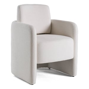 Pemberly Row Modern White Upholstered Dining Chair with Foam Seat