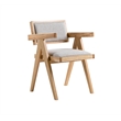Pemberly Row Modern Dining Chair Set of 2 Solid Rubberwood Natural Finish