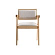 Pemberly Row Modern Dining Chair Set of 2 Solid Rubberwood Natural Finish