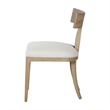 Pemberly Row Mid-Century Dining Chair Set of 2 Rubberwood Beige Linen