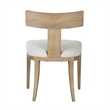 Pemberly Row Mid-Century Dining Chair Set of 2 Rubberwood Beige Linen