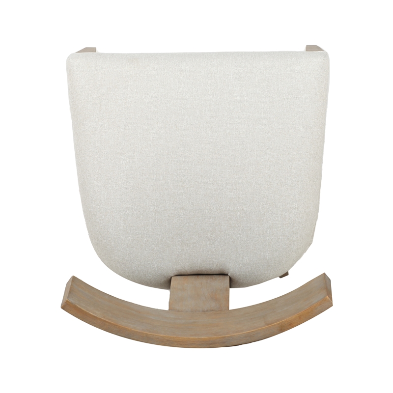Pemberly Row Mid-Century Dining Chair Set of 2 Rubberwood Beige Linen