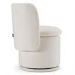 Pemberly Row Modern Dining Chair Swivel Base Ivory Fabric Upholstery