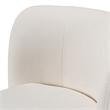 Pemberly Row Modern Dining Chair Swivel Base Ivory Fabric Upholstery