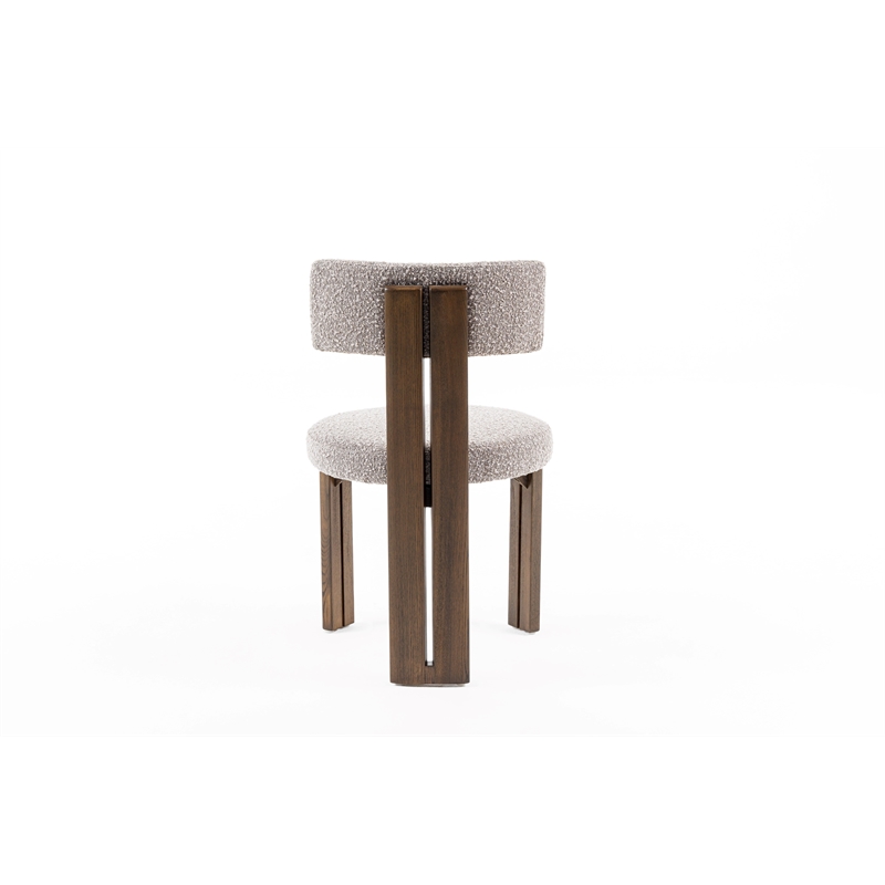 Pemberly Row Mid-Century Dining Chair Gray Fabric Walnut Ash Wood Legs