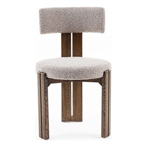 Pemberly Row Mid-Century Dining Chair Gray Fabric Walnut Ash Wood Legs