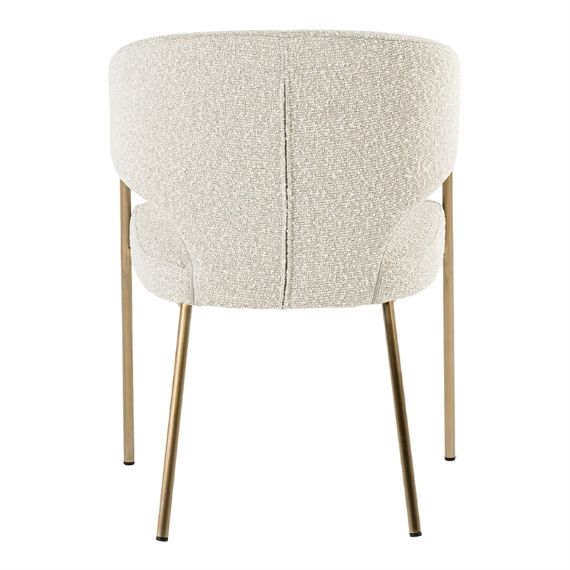 Pemberly Row Light Gray Dining Chair with Antique Brass Legs