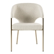 Pemberly Row Light Gray Dining Chair with Antique Brass Legs
