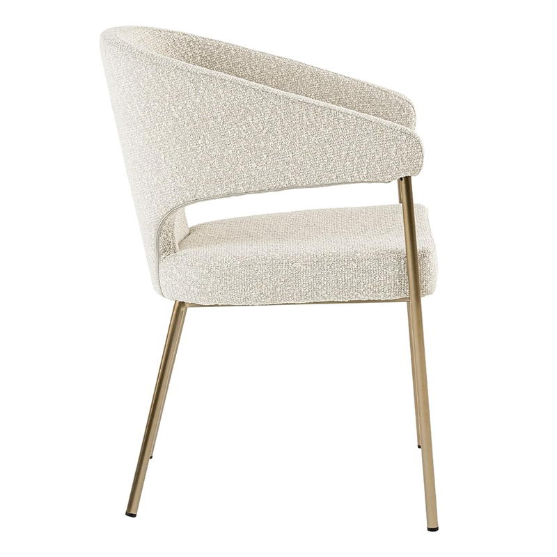 Pemberly Row Light Gray Dining Chair with Antique Brass Legs