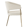 Pemberly Row Light Gray Dining Chair with Antique Brass Legs