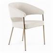 Pemberly Row Light Gray Dining Chair with Antique Brass Legs