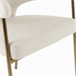Pemberly Row Light Gray Dining Chair with Antique Brass Legs