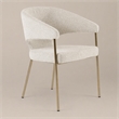 Pemberly Row Light Gray Dining Chair with Antique Brass Legs