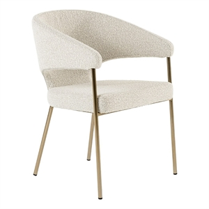 Pemberly Row Light Gray Dining Chair with Antique Brass Legs