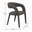 Pemberly Row Modern Gray Fabric Dining Chair with Rounded Back
