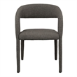 Pemberly Row Modern Gray Fabric Dining Chair with Rounded Back