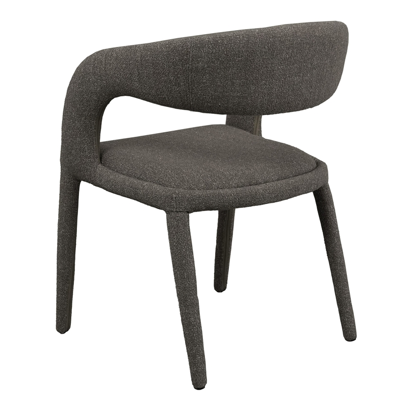 Pemberly Row Modern Gray Fabric Dining Chair with Rounded Back