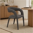 Pemberly Row Modern Gray Fabric Dining Chair with Rounded Back
