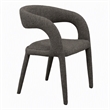 Pemberly Row Modern Gray Fabric Dining Chair with Rounded Back