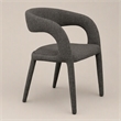 Pemberly Row Modern Gray Fabric Dining Chair with Rounded Back