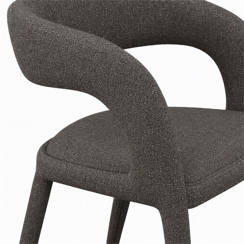 Pemberly Row Modern Gray Fabric Dining Chair with Rounded Back