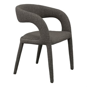 Pemberly Row Modern Gray Fabric Dining Chair with Rounded Back