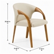 Pemberly Row Mid-Century Modern Gray Vegan Leather Dining Chair