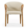 Pemberly Row Mid-Century Modern Gray Vegan Leather Dining Chair