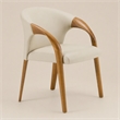 Pemberly Row Mid-Century Modern Gray Vegan Leather Dining Chair
