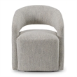 Pemberly Row Modern Light Gray Fabric Dining Chair with Castor Wheels