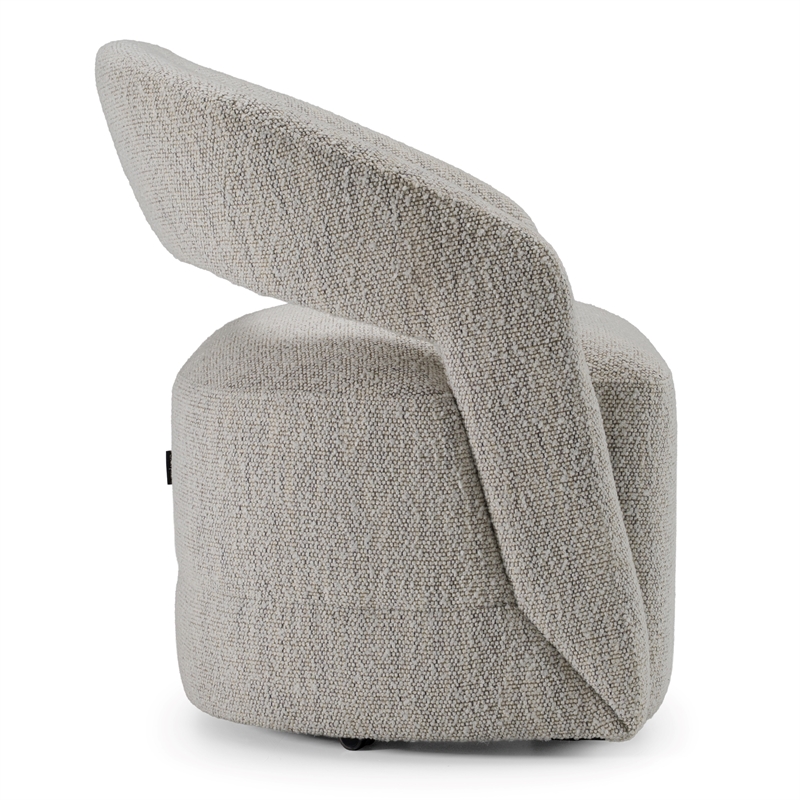 Pemberly Row Modern Light Gray Fabric Dining Chair with Castor Wheels