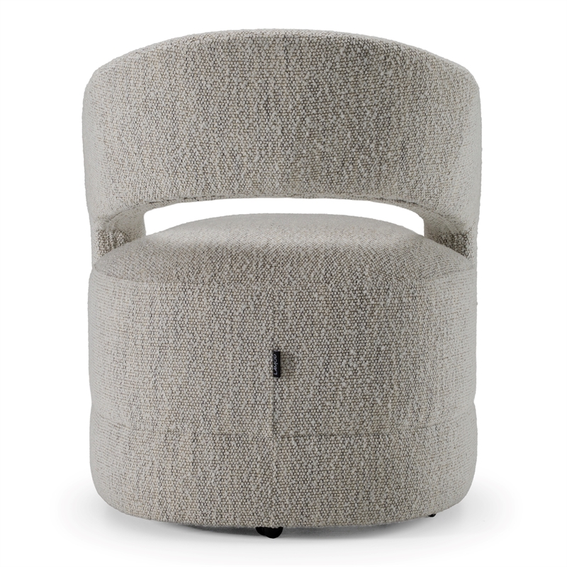 Pemberly Row Modern Light Gray Fabric Dining Chair with Castor Wheels