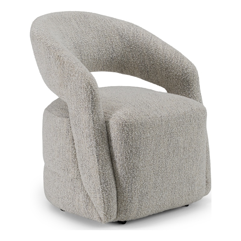 Pemberly Row Modern Light Gray Fabric Dining Chair with Castor Wheels