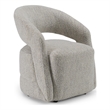 Pemberly Row Modern Light Gray Fabric Dining Chair with Castor Wheels