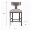 Pemberly Row Beige Linen Counter Chair with Grey Wash Wood Frame