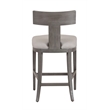Pemberly Row Beige Linen Counter Chair with Grey Wash Wood Frame