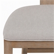 Pemberly Row Beige Linen Counter Chair with Distressed Wood Finish