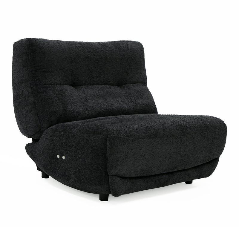 Pemberly Row Electric Recliner Chair in Dark Grey Fabric