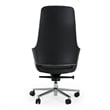 Pemberly Row Genuine Leather Office Chair in Black with Adjustable Features