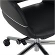 Pemberly Row Genuine Leather Office Chair in Black with Adjustable Features