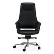 Pemberly Row Genuine Leather Office Chair in Black with Adjustable Features