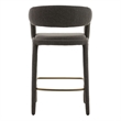 Pemberly Row Modern Gray Fabric Counter Chair with Cast Iron Legs