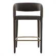 Pemberly Row Modern Gray Fabric Counter Chair with Cast Iron Legs