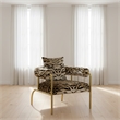 Pemberly Row Modern Zebra Print Accent Chair with Gold Frame