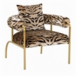 Pemberly Row Modern Zebra Print Accent Chair with Gold Frame
