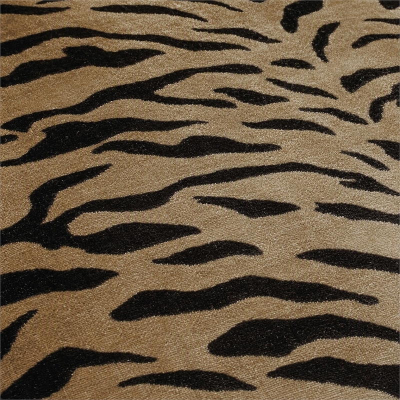 Pemberly Row Modern Zebra Print Accent Chair with Gold Frame