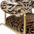 Pemberly Row Modern Zebra Print Accent Chair with Gold Frame