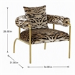 Pemberly Row Modern Zebra Print Accent Chair with Gold Frame