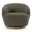 Pemberly Row Modern Swivel Accent Chair in Hemp Fabric with Poplar Base